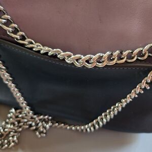 Coach Leather Color Block Shoulder Bag with Chain Strap